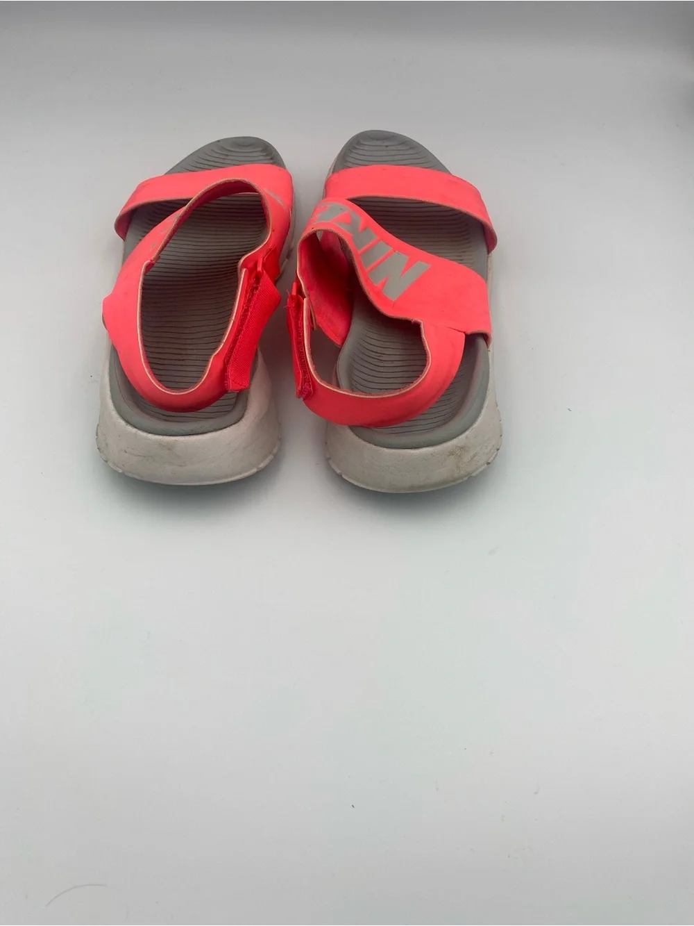 Nike Mens Neon Coral Hook-and-Loop Slide Sandals